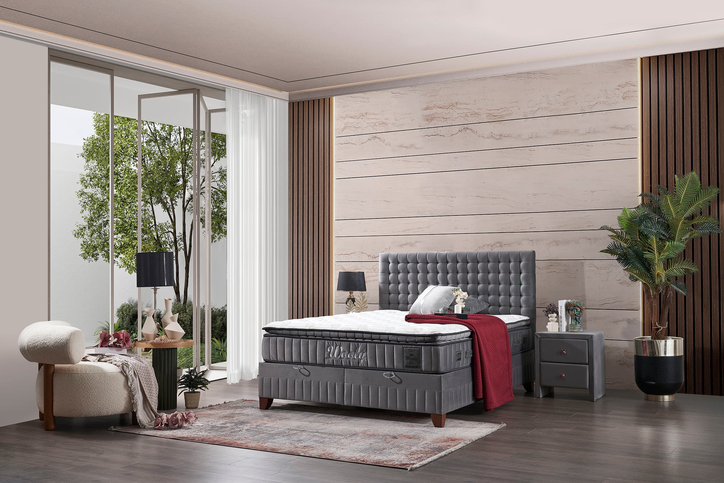 Wooly Grey Yatak Baza